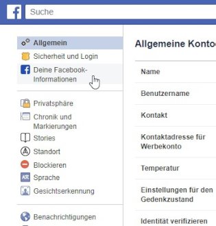 Facebook Informationen