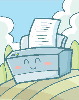 Cartoon eines Druckers